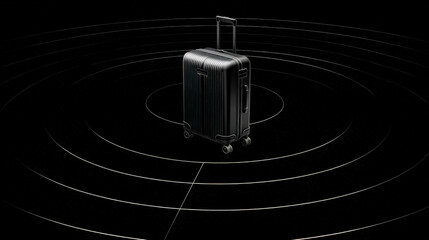 abstract silhouette of suitcase within radar circle icon clear background conceptual illustration illustration concept scene visual for commercial design use high detail quality stock image