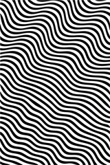 Seamless Black and White Wavy Line Pattern – Abstract Optical Illusion Background
