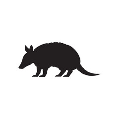 Armadillo silhouette vector flat illustration design on white background