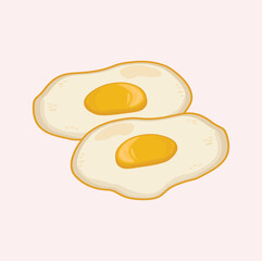 illustration of fried eggs, two eggs, cooked chicken eggs, fried eggs, healthy food