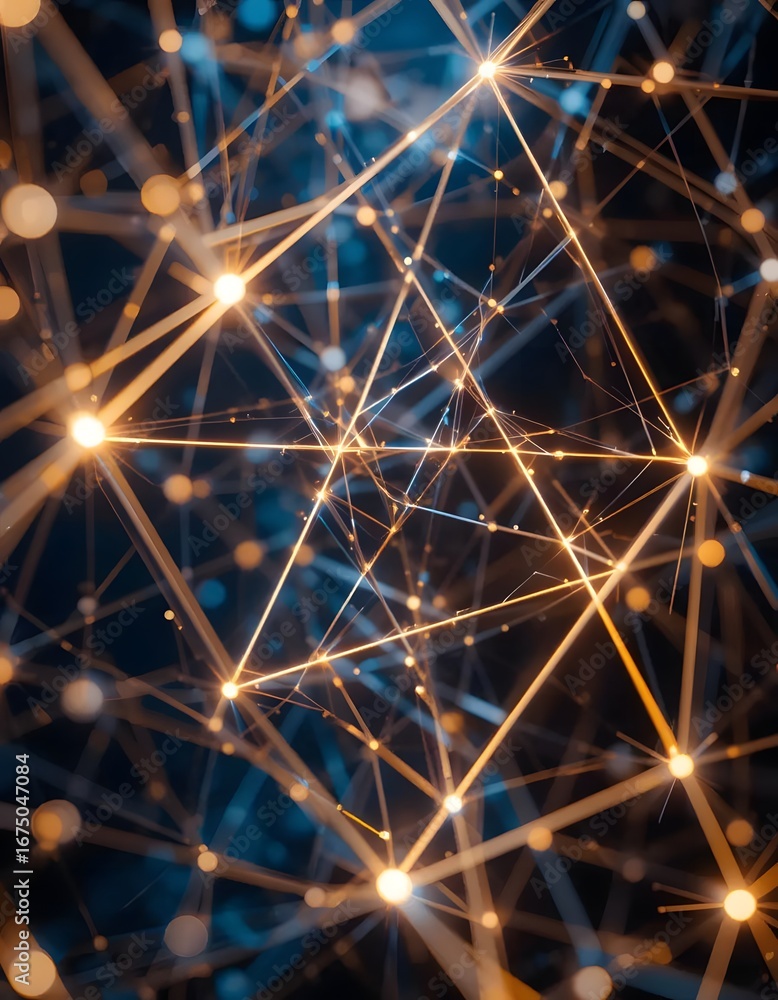 Aufkleber dynamic network connections with glowing nodes create a vibrant and modern technology background ill
