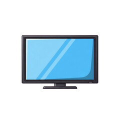 Fototapeta premium Flat Screen Television Display in a Modern Design with a Blue Background