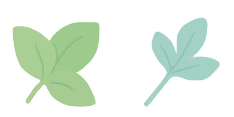 Cute pastel leaves for spring, nature, or eco designs.