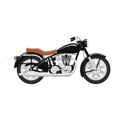 Obraz premium Classic Black Motorcycle with Brown Leather Seat on Transparent Background