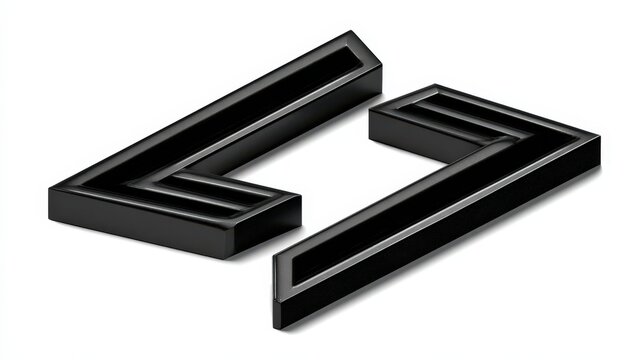 Black L-Shaped Geometric Design Components