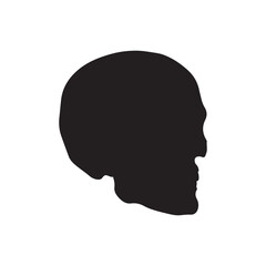 Human skull silhouette vector flat illustration design on white background