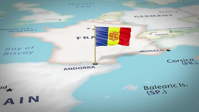 Andorra Map Flag 4K Loop