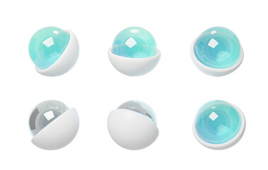 Spherical highlighter reflective 3D transparent style