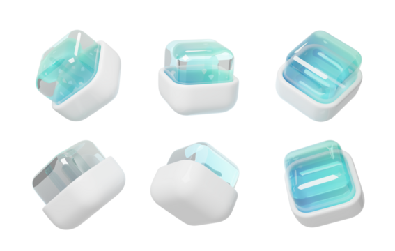 Box highlight reflective 3D transparent style