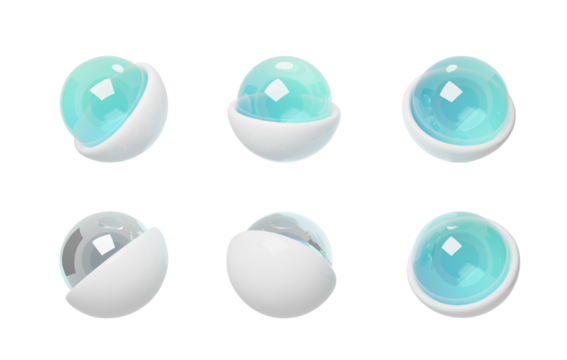 Spherical highlighter reflective 3D transparent style