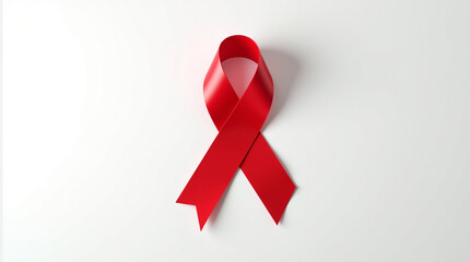 Aids awareness red ribbon isolated on white background is a symbol of support for people living with hiv and aids, and it is used to raise awareness about the disease and its prevention