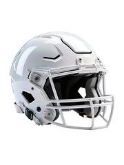 Naklejka premium White American football helmet, close-up, showing detailed design and protective features.
