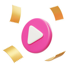 Player Live Room Play Button Coupon 3D
