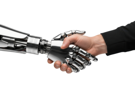 Human Hand Shaking with Robotic Hand in a Display of Coexistence and Collaboration