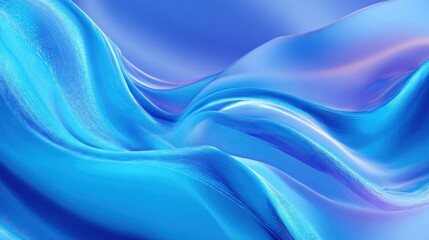 Obraz premium Abstract Blue Wave Digital Art: Serenity in Motion