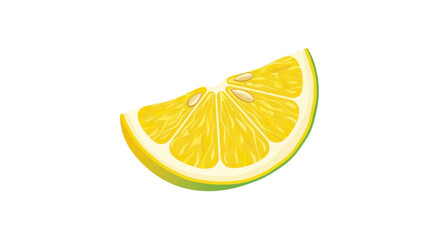 Vibrant Yellow Lemon Slice with Visible Seeds and Pulp