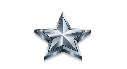Obraz premium Metallic Silver Star with Faceted Surface and Subtle Shadow