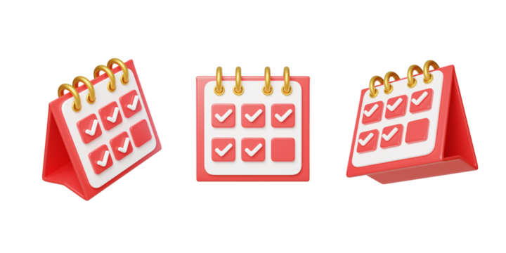 Calendar Tasks Check-in Completion Form Record 3D