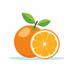 close up ripe orange fruits half isolated