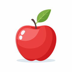 Fototapeta premium organic red apple isolated white background taste apple with leaf full depth field with c,vector illustration