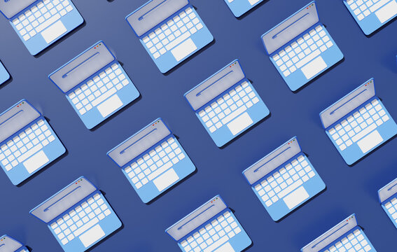 Laptop mobile office work 3D