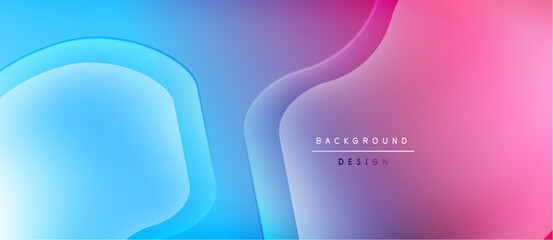 Abstract fluid shapes blend blue, purple, pink hues. Gradient background creates modern design element. Smooth curves suggest movement, depth.
