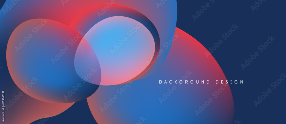 Poster abstract design features overlapping circles. colors blend from blue to pink, creating dynamic visua