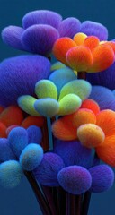 Vibrant, fuzzy flowers in bright colors