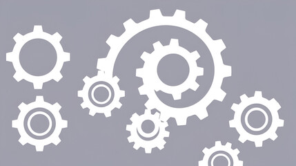 Connected working gears icon - Cog wheels flat style illustration isolated