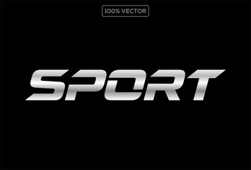 Sport font with chrome texture. Trendy letters design for sport, automotive, car moto speed race and other