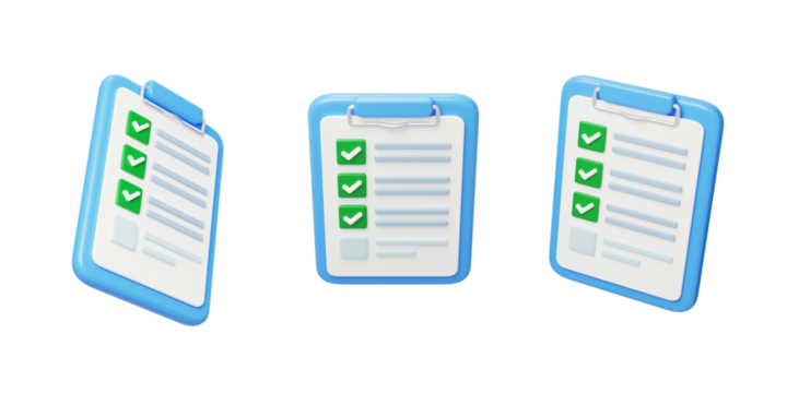 List Task Record Check Order Organization 3D - Powered by Adobe