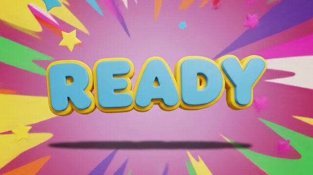 Colorful Party Banner with Ready Message