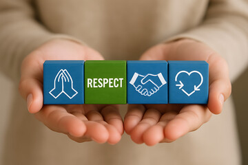 Business concept of respect and trust. Give and get respect.new