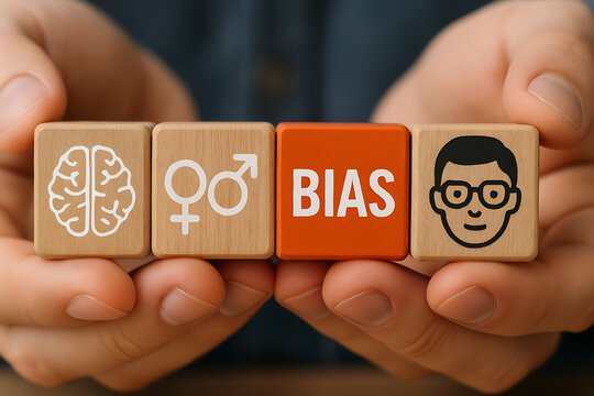 Bias model or implicit bias drives our explicit behavior, perspective and decisions with mindfulness, consciousness, preconscious.BIAS concept.
