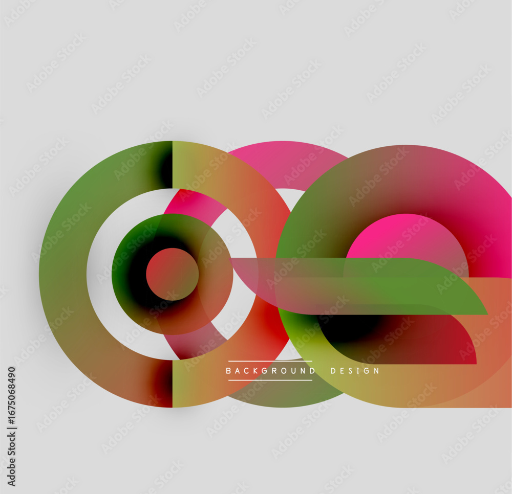 Poster abstract colorful overlapping circles create dynamic composition. modern design elements suggest inn