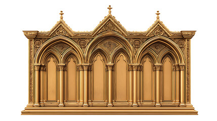 Obraz premium Gothic Style Ornate Wooden Structure: Luxurious Aesthetics and Intricate Patterns of Decorative Architecture and Religious Art
