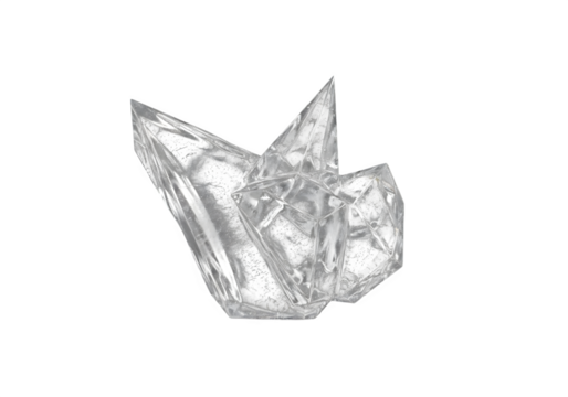 Closeup of a clear quartz crystal isolated on transparent background