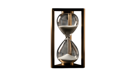 Vintage hourglass isolated on transparent background