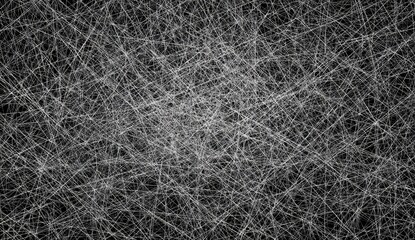 Abstract tangled lines on black background