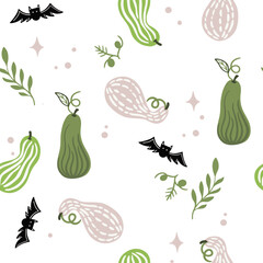 Seamless pattern for autumn season with pumpkin. background for fabric, wrapping paper, textile, wallpaper and apparel. Vector Illustration
