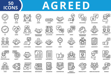 Agreed icon set collection vector illustration