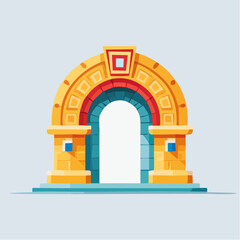 Fototapeta premium Colorful Cartoon Archway Design