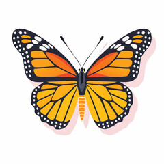 Fototapeta premium Orange And Yellow Monarch Butterfly Illustration