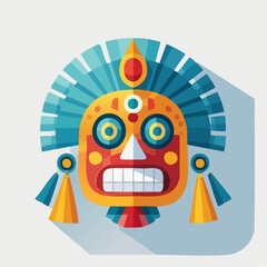 Colorful Tribal Mask Design Illustration