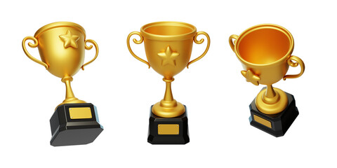 Champion Trophy First Place Award Honor Cup 3D