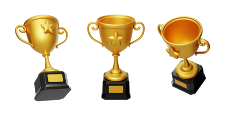 Champion Trophy First Place Award Honor Cup 3D