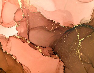 Abstract Alcohol Ink Art with Gold Accents.