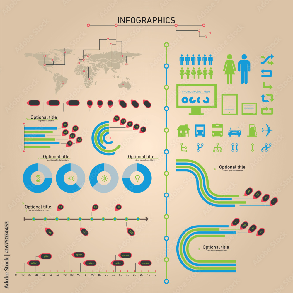 Aufkleber comprehensive infographic design showcasing global statistics and demographic data with charts graph