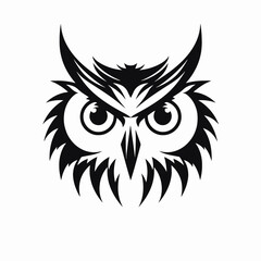 Obraz premium Striking owl face with a geometric style creating a bold silhouette