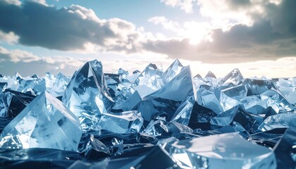 Obraz premium Ice Crystals Sparkling in the Sun with Abstract Nature Background.